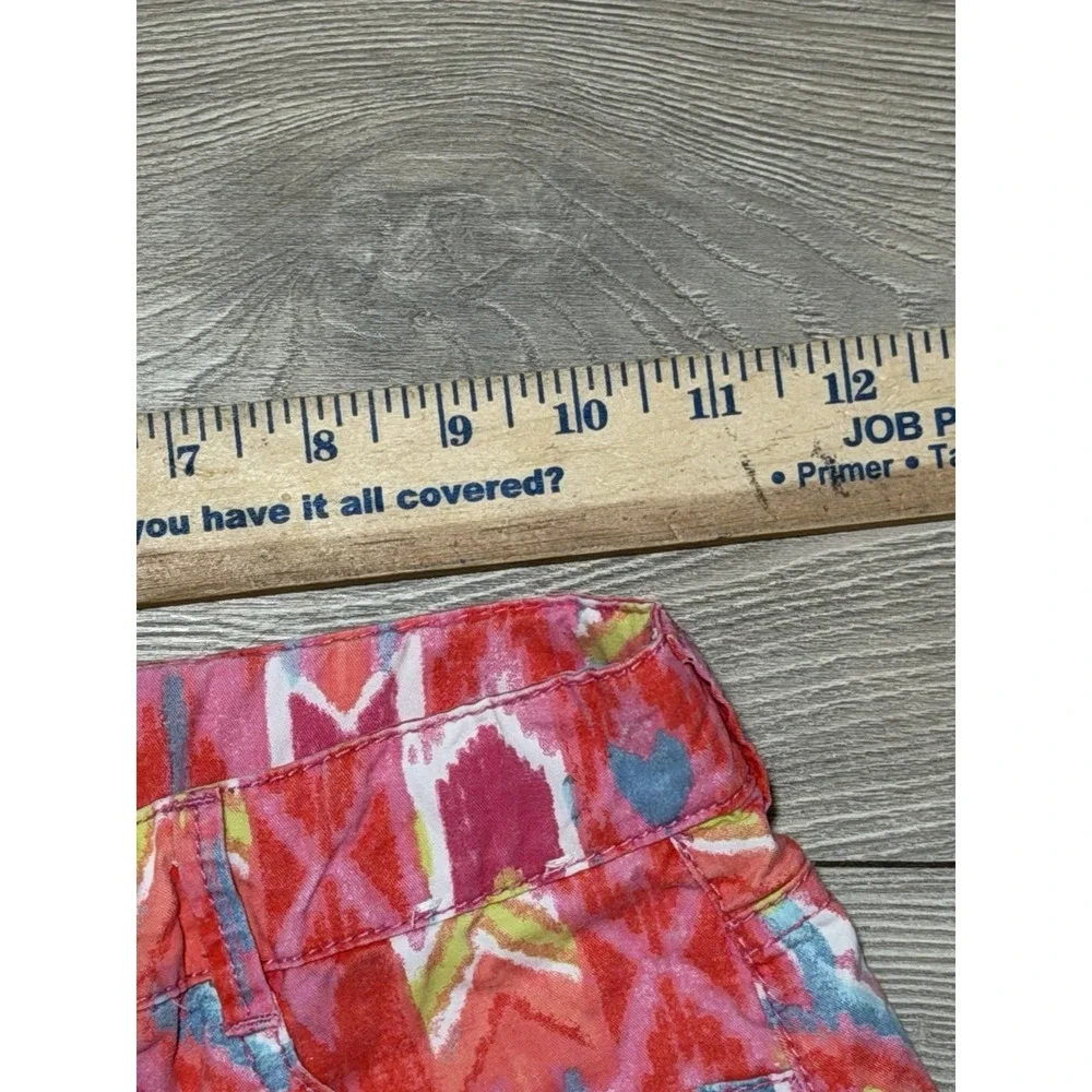 Gymboree Girls Shorts Summer Pink Ikat Adjustable waist Size 7